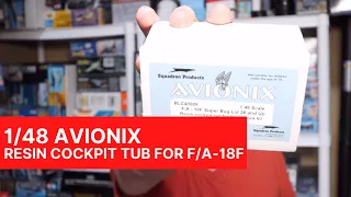 A look inside the box of the Avionix 1/48 resin cockpit set for the F/A-18F Hornet BLC48008