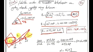 Statik - Ders 3 / Düzlemde Bir Noktada Kesişen Kuvvetler Sistemi - Bileşke Kuvvetin Bulunması