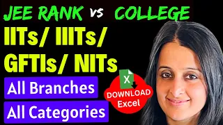 JEE MAINS RANK vs NITs,IIITs,GFTI CUT-OFF:ALL CATEGORIES CLOSING RANK | JEE Advanced Rank vs College