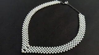 Making Of A Simple Pearl Necklace//Necklace Tutorial// Useful & Easy