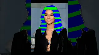 Changing Zendaya hair colour to Greenish-blue color