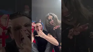 Ozzy Osbourne and YUNGBLUD behind the scenes of the filming The Funeral