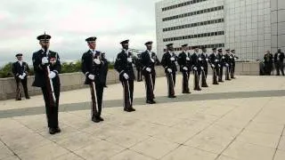 US Air Force Honor Guard Drill Team performs at DIA Headquarters. (Clip 1)