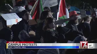 Students at UNC protest Israel-Hamas war with encampment, demands