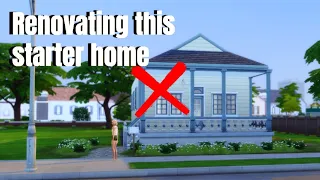 RENOVATING this EA starter home with ONLY BASE GAME OBJECTS 🏠| Sims 4 Speed build NO CC