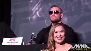 ronda rousey laughing to Conor Mcgregor's fighting style