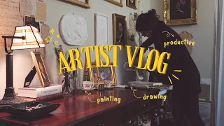 Painting and Drawing From Life ☕️ Getting Better at Drawing 🌷 Life of an Artist, Cozy Art Vlog