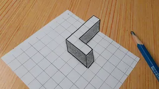 Easy 3d Drawing Letter L / How To Draw Capital Alphabet For Beginners #shorts