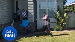 Epic fail as baseball gender reveal goes HORRIBLY wrong - Daily Mail