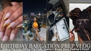 BIRTHDAY BAECATION PREP VLOG | STYLING MY LOCS, NAILS, LASHES, PACKING & MORE | Simply Kee Samone