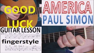 AMERICA - PAUL SIMON fingerstyle GUITAR LESSON