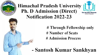 Himachal Pradesh University Ph D Admission (Direct) through Fellowship Notification 2022-23 | Ph D