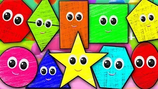 Ten Little Shapes | Shapes Song | Crayons Nursery Rhymes Songs For Children | Baby Rhymes