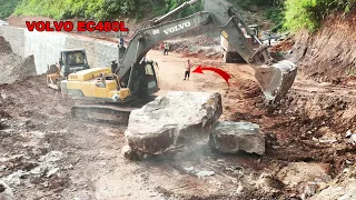 Discover how Our Techniques for Excavator VOLVO EC480L Processing Moving Gian Stone