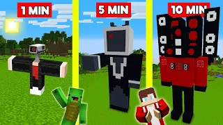 SPEAKER MAN FAMILY BUILD BATTLE CHALLENGE In Minecraft - NOOB VS PRO - Maizen Mizen Mazien Parody