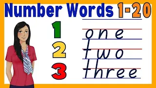 1 to 20 Number Names in English 1-20 Spelling Learn The Number Words Quick Lesson for Kids