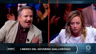 Giorgia Meloni in diretta a Quarta Repubblica: Grazie per essere scesi in piazza così numerosi!