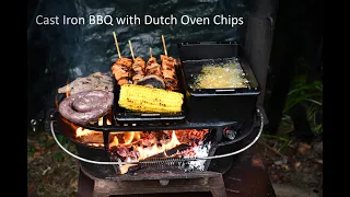 Firebox Dutch Oven Chips with Cast Iron BBQ Meat Feast