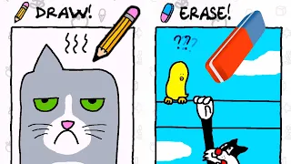 Just Draw  vs Just Erase Doodle Puzzle Game Gameplay (IOS/Android)