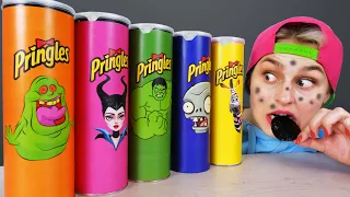 Mukbang Mystery Pringles eating 미스터리 프링글스 VikiNiki