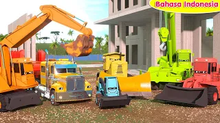 Belajar Tentang Konstruksi Bersama Wayne the Bulldozer & Jake the Skid Steer! | A DAY AT WORK