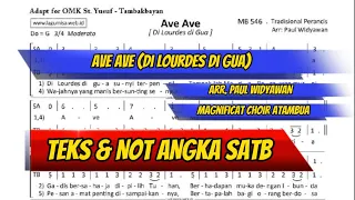 Ave Ave (Di Lourdes Di Gua) TEKS NOTASI ANGKA SATB