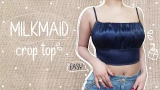 DIY Milkmaid Satin Top - No Sewing Machine! Easy Beginners - The Best You've Ever Seen.