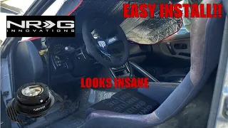 HOW TO: Install Quick Release Steering Wheel on an S13 (WORKING HORN)