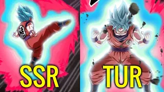 SSR and TUR STR Kaioken Blue Goku Side By Side Super Attack Animation | DBZ Dokkan Battle