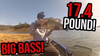 17.4 POUND LARGEMOUTH BASS CAUGHT ON VIDEO!