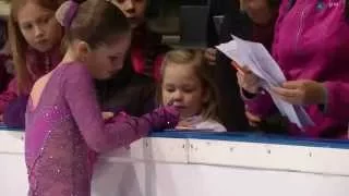 Finlandia Trophy 2012 7.10.2012 Julia Lipnistkaia and Kiira Korpi signing autographs