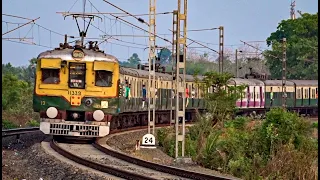 Oldest Vintage EMU Train Speeding through Huge Curvy Rail Track | Eastern Railways