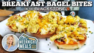 Easy Weeknight Meal: Breakfast Bagel Bites | Blackstone Griddles