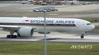 SINGAPORE AIRLINES Boeing 777-312(ER) Taxi and Takeoff RUNWAY 16R SYDNEY AIRPORT SQ212