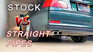 BMW E46 330CI Stock Exhaust Vs. Straight Piped