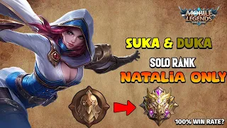 JOURNEY FROM WARRIOR TO MYTHIC SOLO QUEUE NATALIA ONLY - MLBB