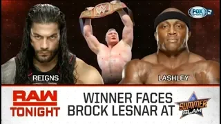 Roman Reigns vs Bobby Lashley - RAW : FOX SPORT - PT BR