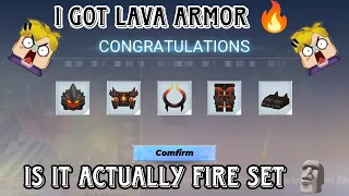 I GOT LAVA ARMOR SET 🔥 IS IT ACTUALLY FIRE SET 🗿 IN SKYBLOCK BLOCKMAN GO