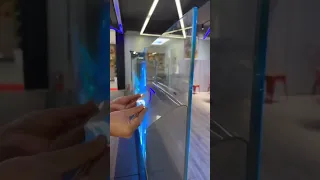 Our minds are blown! This is flexible LED display film that clings to glass. #shorts