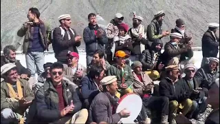 A small kid is singing in traditional chitrali song in a mountain area of Ovir Chitral KPK