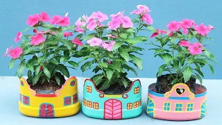 Recycle Plastic Bottles To Make Beautiful Home Shaped Flower Pots