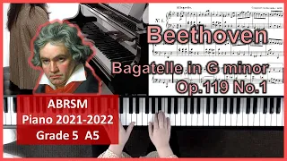 Beethoven - Bagatelle in G minor Op.119 No.1 [ABRSM Piano Grade 5 A5]