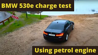 2018 BMW 530e test: how fast petrol engine can charge the battery and what is fuel consumption? 4K