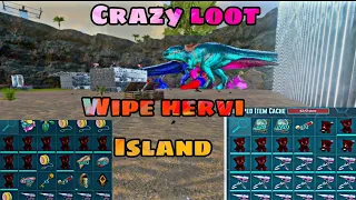 [ ARK MOBILE ] PVP WIPE HERBI ISLAND CRAZY LOOT AND KILL DINOS