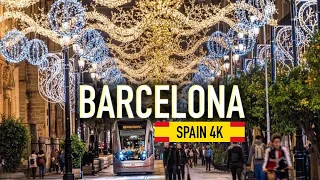 🇪🇸 Барселона, Испания! Рождественская прогулка 2023. Прогулка по Барселоне 4K Ultra HD