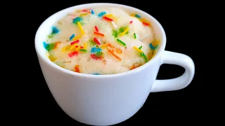 1 Minute Vanilla Mug Cake Recipe | #Shorts | Sprinkles Mug Cake | #microwaverecipes