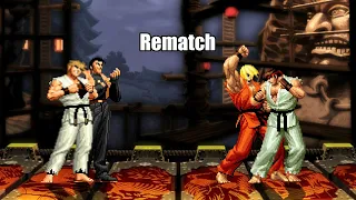 Ryo Sakazaki & Robert Garcia VS Ryu & Ken Master || A Rematch Of The Decade || Mugen 4K ||