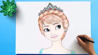 How to Draw Disney Princess - Anna Drawing from Frozen 👸