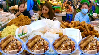 So Delicious! Spring Rolls, Meat Skewers, Hot Pork, Noodles, Snack & More | Cambodian Street Food