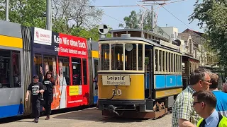 Führerstandmitfahrt mit der Straßenbahn Typ 24 durch Leipzig Mockau